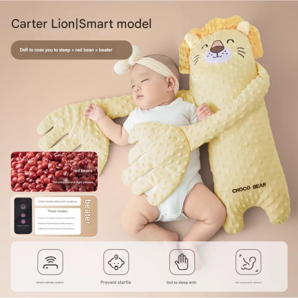 Patting Toy to Caress your baby to sleep with a Remote control for patting speeds. Mother-like hugs relieves Stress and Anxiety. Soft and Cuddly for a good night's Sleep.