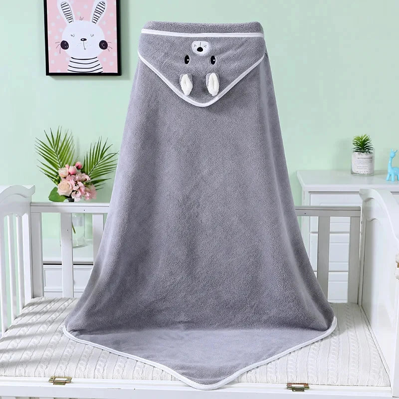 Cartoon Animal Baby Hooded Towel – Soft Newborn Blanket & Toddler Bathrobe, Warm Swaddle Wrap for Boys & Girls