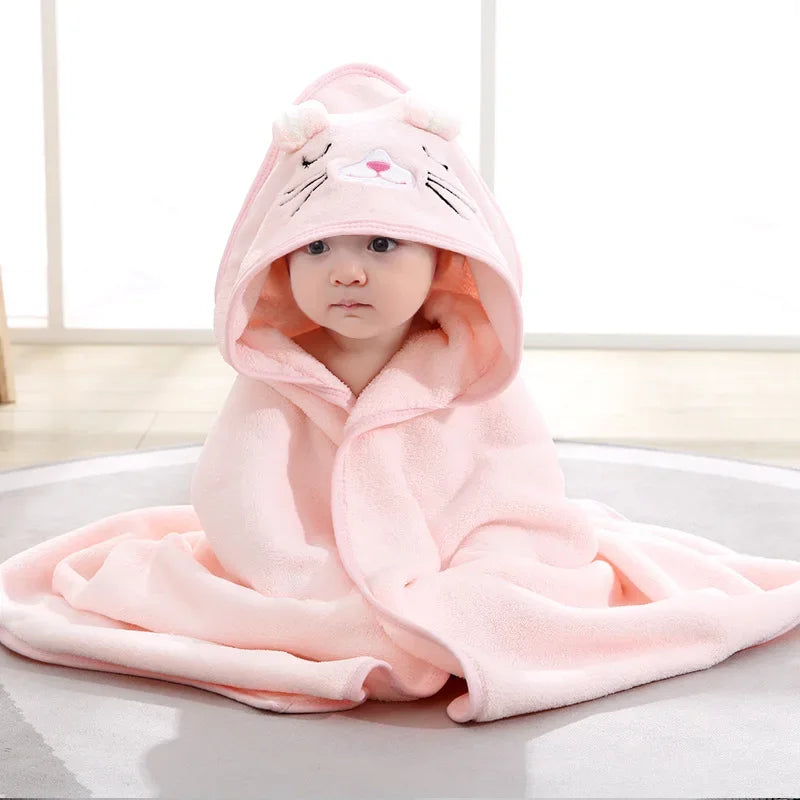 Cartoon Animal Baby Hooded Towel – Soft Newborn Blanket & Toddler Bathrobe, Warm Swaddle Wrap for Boys & Girls