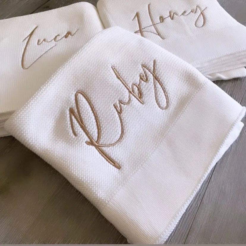 Personalized Baby Blanket – Custom Name Swaddle, Stroller & Crib Cover, Perfect Newborn Gift for Boys & Girls