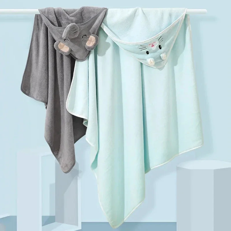 Cartoon Animal Baby Hooded Towel – Soft Newborn Blanket & Toddler Bathrobe, Warm Swaddle Wrap for Boys & Girls