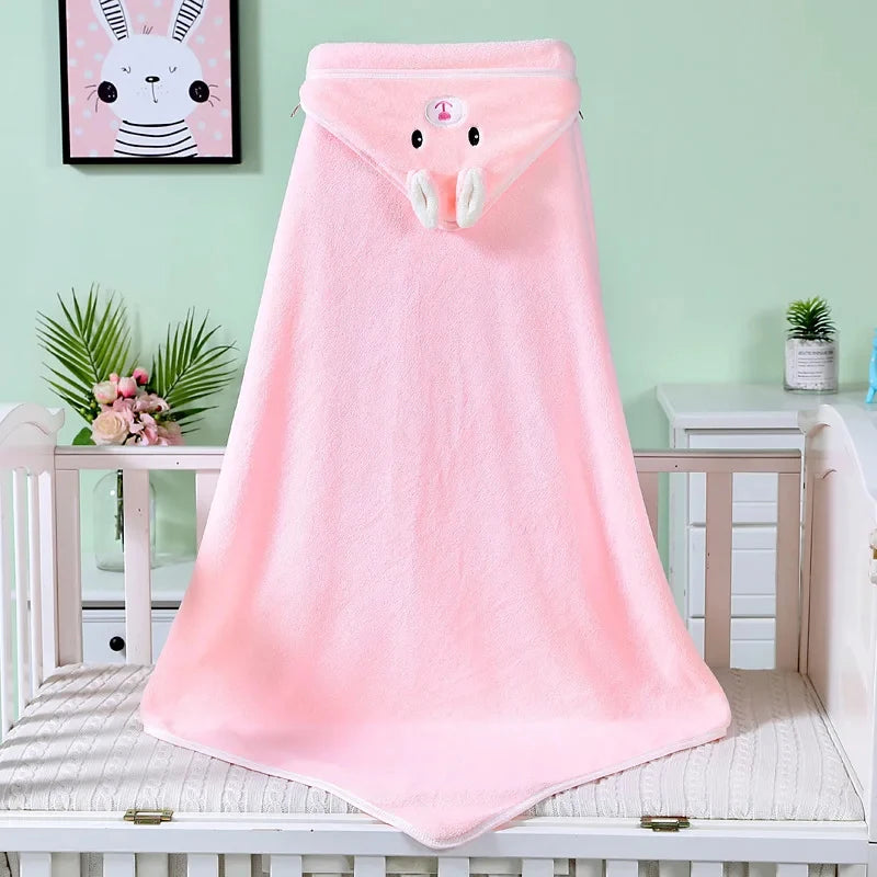 Cartoon Animal Baby Hooded Towel – Soft Newborn Blanket & Toddler Bathrobe, Warm Swaddle Wrap for Boys & Girls