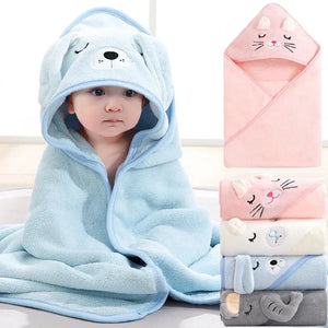 Cartoon Animal Baby Hooded Towel – Soft Newborn Blanket & Toddler Bathrobe, Warm Swaddle Wrap for Boys & Girls