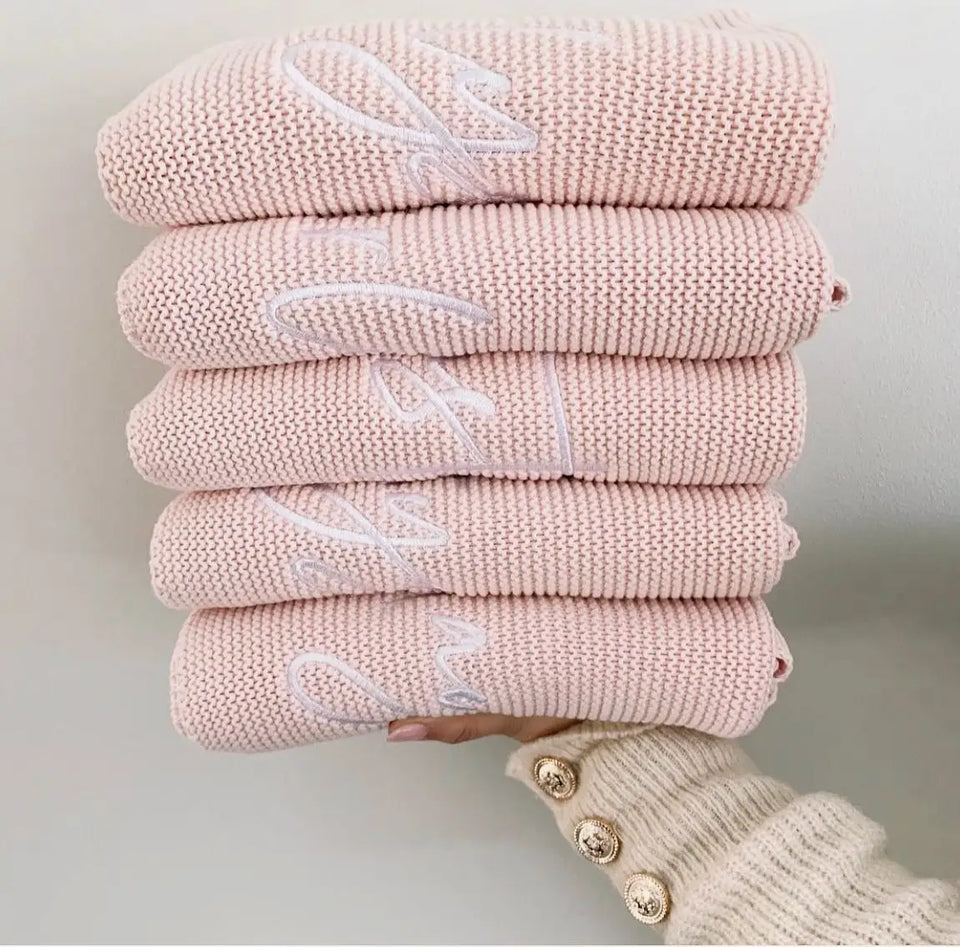 Personalized Baby Blanket – Custom Name Swaddle, Stroller & Crib Cover, Perfect Newborn Gift for Boys & Girls