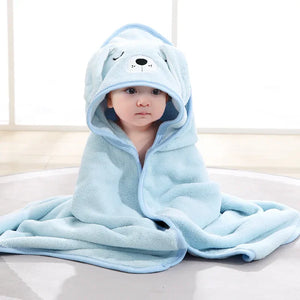 Cartoon Animal Baby Hooded Towel – Soft Newborn Blanket & Toddler Bathrobe, Warm Swaddle Wrap for Boys & Girls