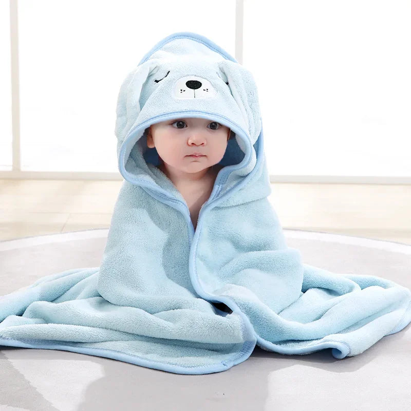 Cartoon Animal Baby Hooded Towel – Soft Newborn Blanket & Toddler Bathrobe, Warm Swaddle Wrap for Boys & Girls