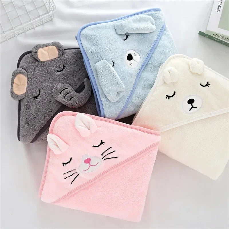 Cartoon Animal Baby Hooded Towel – Soft Newborn Blanket & Toddler Bathrobe, Warm Swaddle Wrap for Boys & Girls