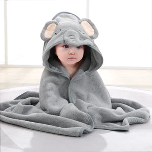 Cartoon Animal Baby Hooded Towel – Soft Newborn Blanket & Toddler Bathrobe, Warm Swaddle Wrap for Boys & Girls