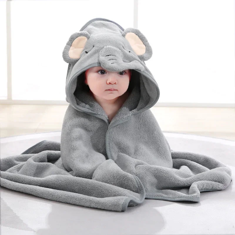 Cartoon Animal Baby Hooded Towel – Soft Newborn Blanket & Toddler Bathrobe, Warm Swaddle Wrap for Boys & Girls